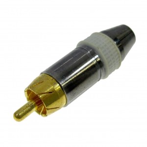 Plug RCA 6mm cinza e verde