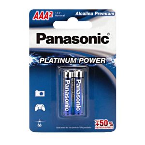 Pilha Palito AAA Panasonic Platinum Power Alcalina Premium 2 unidades