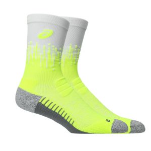 Performance Run Sock Crew – yellow safety / white