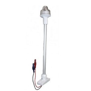 Luz circular branca com base branco – haste retrátil 12V – 7W