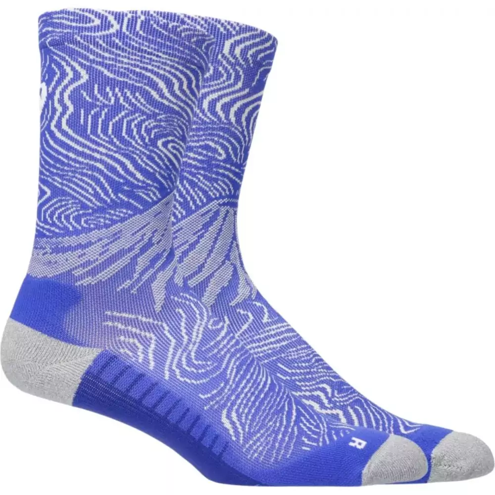 Meias Fujitrail Graphic Crew Sock – Cobalt Burst / Cream - Image 2