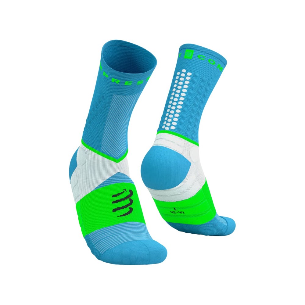 Ultra Trail HIGH SOCKS – Norse Blue/Neon Green - Image 2