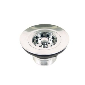 Válvula / ralo de metal cromado para pia americana 3 1/2″