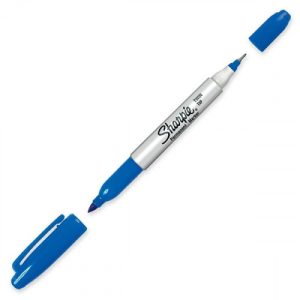Pilor permanente Azul duas pontas (fino e grosso) Sharpie