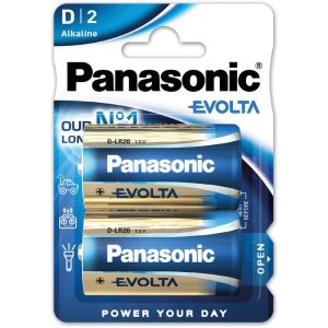 Pilha Panasonic Evolta Premium Alkaline Grande D 2 unidades