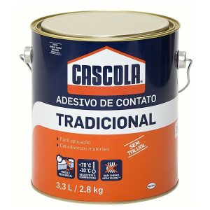 Adesivo / cola de contato tradicional Cascola 2,8kg / 3,3L