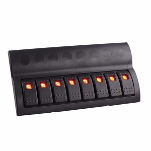 Painel Elétrico 8 Botões 12-24V com capa protetora