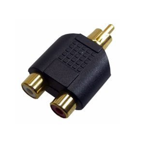Adaptador plug RCA / 2 Jack RCA Gold