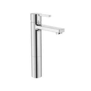 Roca - Grifo cromado de lavabo caño alto con cuerpo liso y desagüe click-clack Naia A5A3796C00